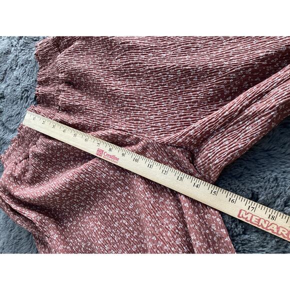 New in Women Floral Dotted Smocked Waist Wide Leg Palazzo Pants Oversized Small - Picture 7 of 11